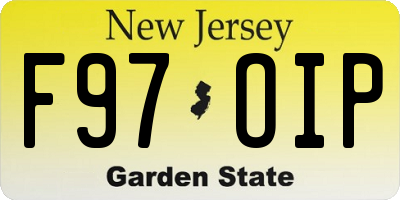 NJ license plate F97OIP