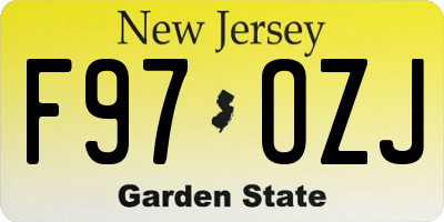NJ license plate F97OZJ