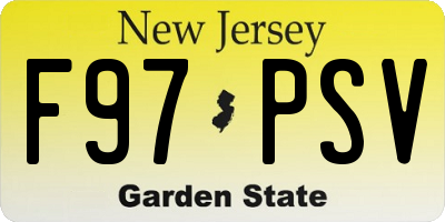 NJ license plate F97PSV