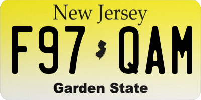 NJ license plate F97QAM