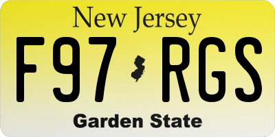 NJ license plate F97RGS