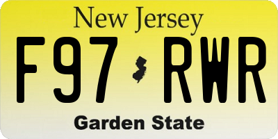 NJ license plate F97RWR