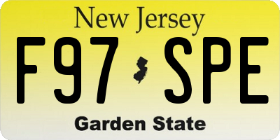 NJ license plate F97SPE