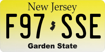 NJ license plate F97SSE
