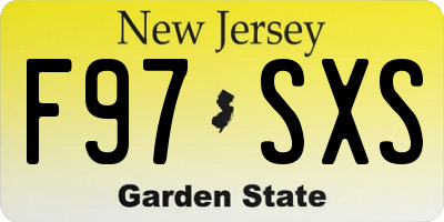 NJ license plate F97SXS