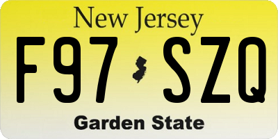 NJ license plate F97SZQ