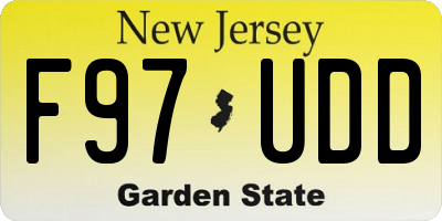 NJ license plate F97UDD