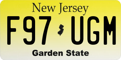 NJ license plate F97UGM