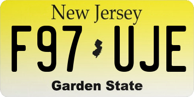 NJ license plate F97UJE