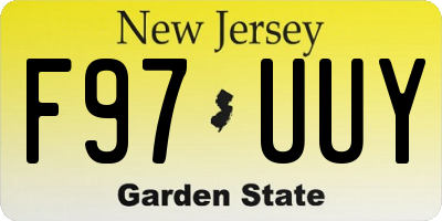 NJ license plate F97UUY