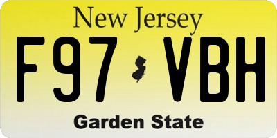 NJ license plate F97VBH