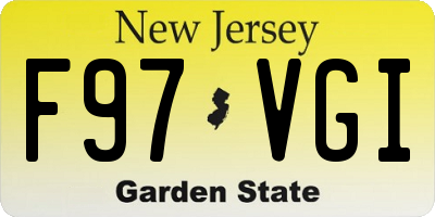 NJ license plate F97VGI