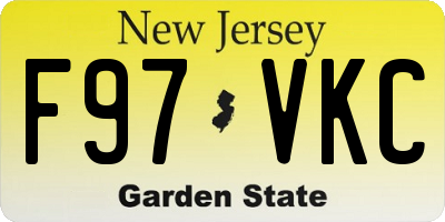 NJ license plate F97VKC