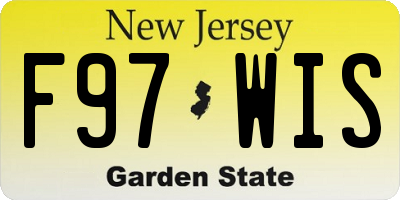 NJ license plate F97WIS