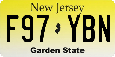 NJ license plate F97YBN