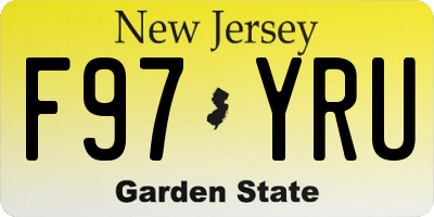 NJ license plate F97YRU