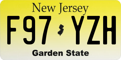NJ license plate F97YZH