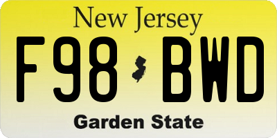 NJ license plate F98BWD