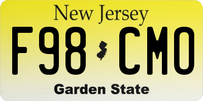 NJ license plate F98CMO