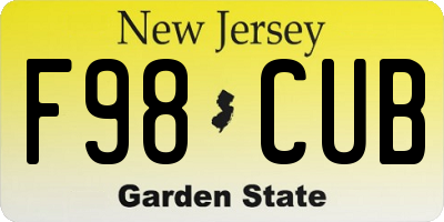 NJ license plate F98CUB