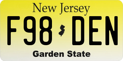 NJ license plate F98DEN