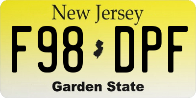 NJ license plate F98DPF