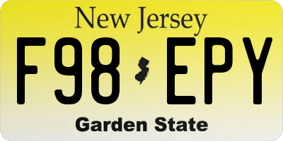 NJ license plate F98EPY