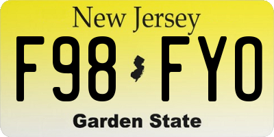 NJ license plate F98FYO