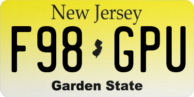 NJ license plate F98GPU