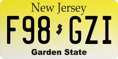 NJ license plate F98GZI