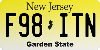 NJ license plate F98ITN