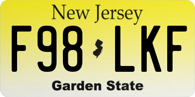 NJ license plate F98LKF
