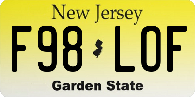 NJ license plate F98LOF