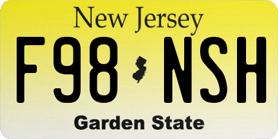 NJ license plate F98NSH