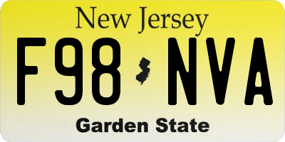 NJ license plate F98NVA