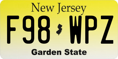 NJ license plate F98WPZ