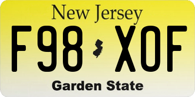 NJ license plate F98XOF