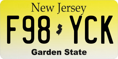 NJ license plate F98YCK