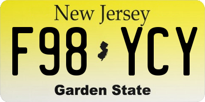NJ license plate F98YCY