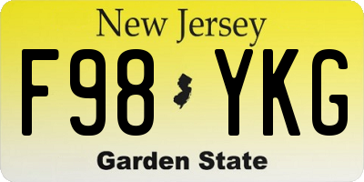 NJ license plate F98YKG