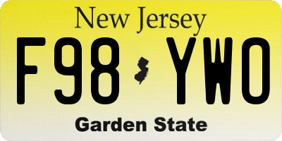 NJ license plate F98YWO