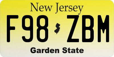 NJ license plate F98ZBM