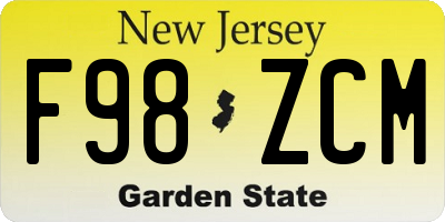 NJ license plate F98ZCM