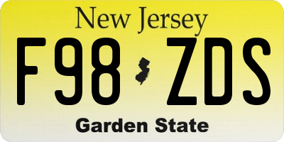 NJ license plate F98ZDS