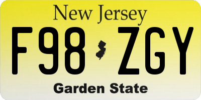 NJ license plate F98ZGY