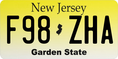 NJ license plate F98ZHA