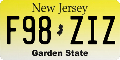 NJ license plate F98ZIZ