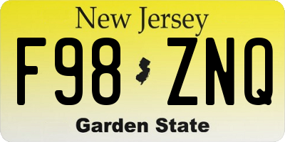 NJ license plate F98ZNQ