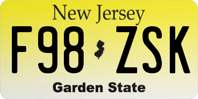 NJ license plate F98ZSK