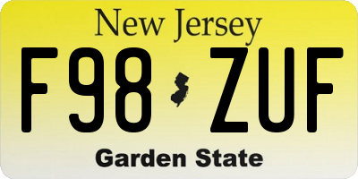NJ license plate F98ZUF